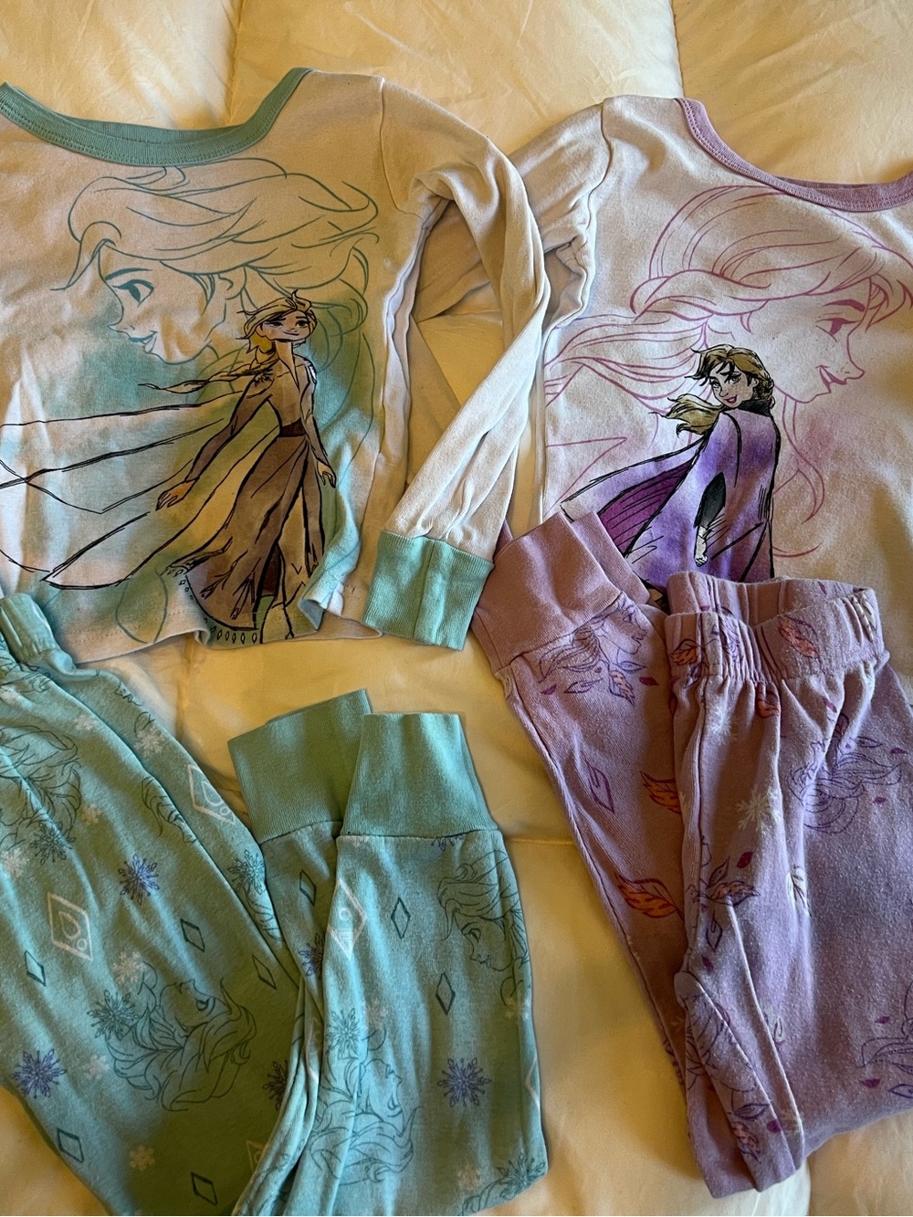 Disney Frozen Girls 2-Pack Pajama Set - Aqua & Lavender